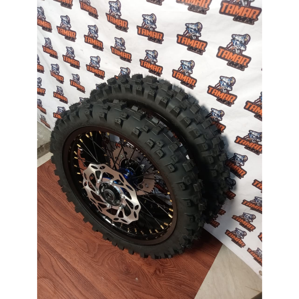 Paket Roda RBT KLX Set Ring 17 Velg Rossi 160/185-17 - Ban Primax Godzilla 80/100 & 90/100 - Full Se