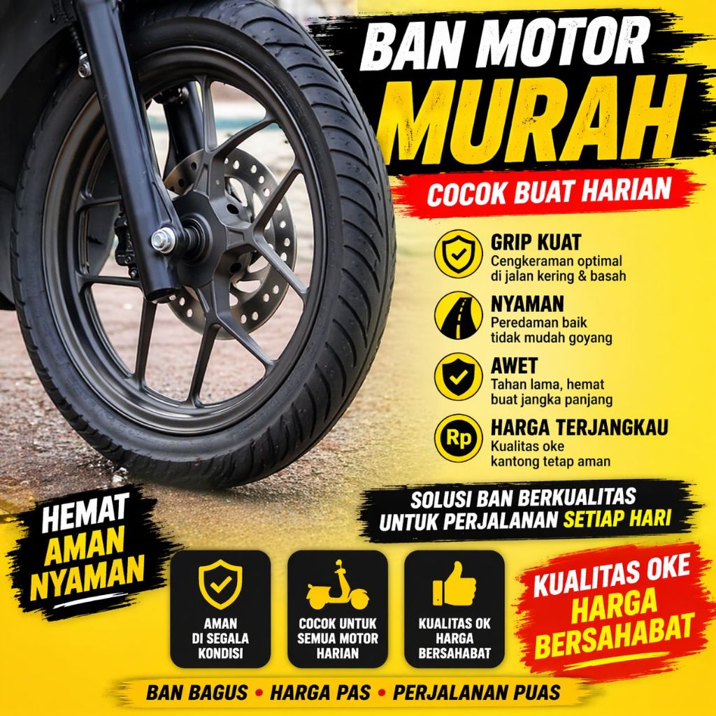 BAN MOTOR MATIC BEAT SCOOPY VARIO – BAN LUAR TUBETYPE/TUBELESS ANTI LICIN GRIP KUAT AWET HARGA MURAH