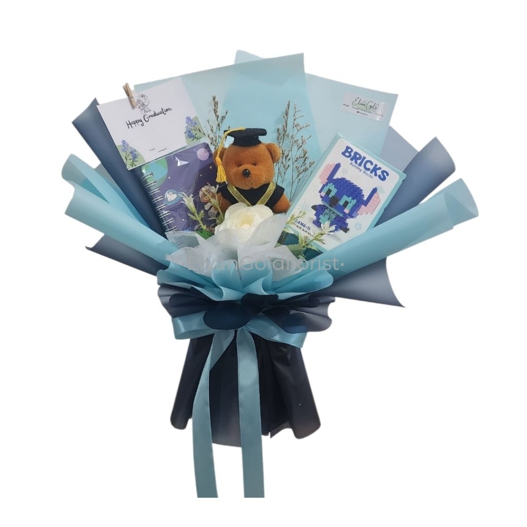 BUKET BONEKA WISUDA ALAT TULIS/BRICKS/ BUKET BANDUNG