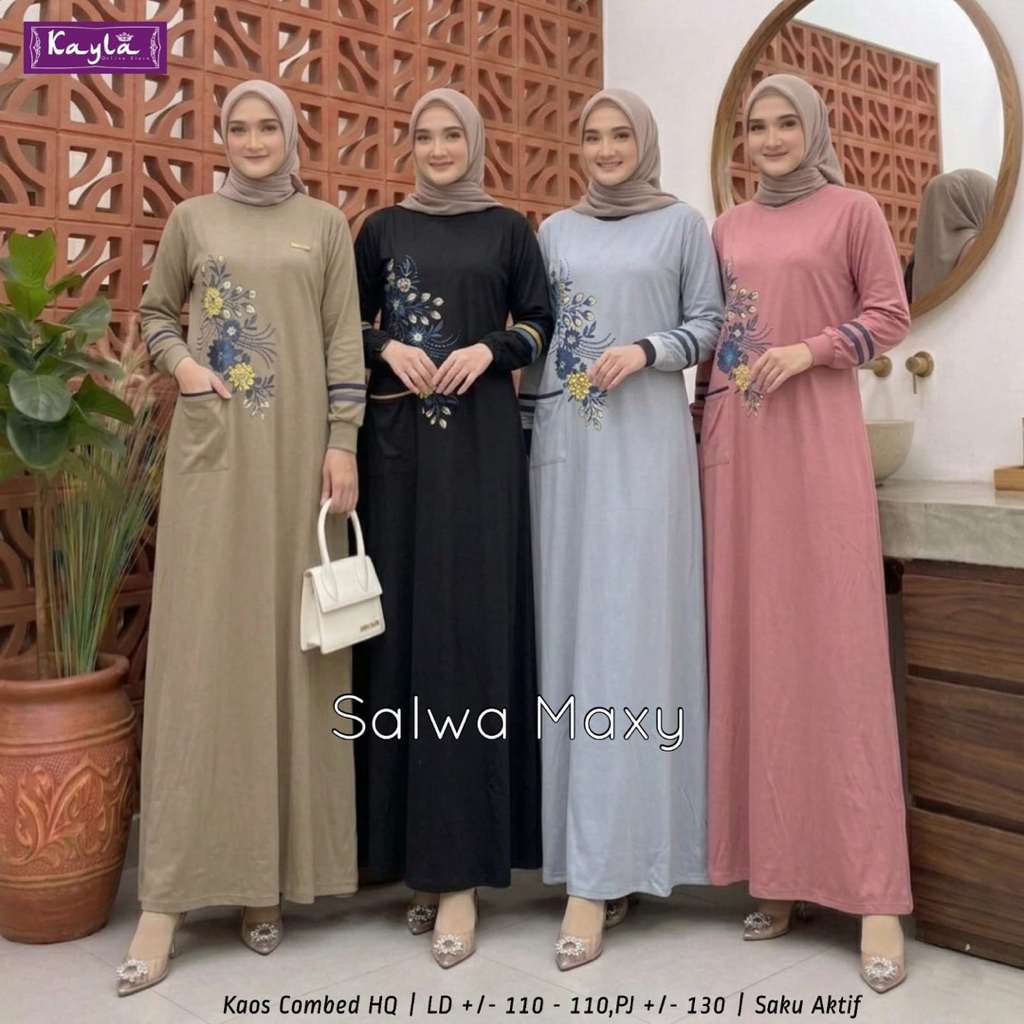 COD= NO CANCEL• Salwa Maxy by Kayla• Maxi Dress Combed Best Seller