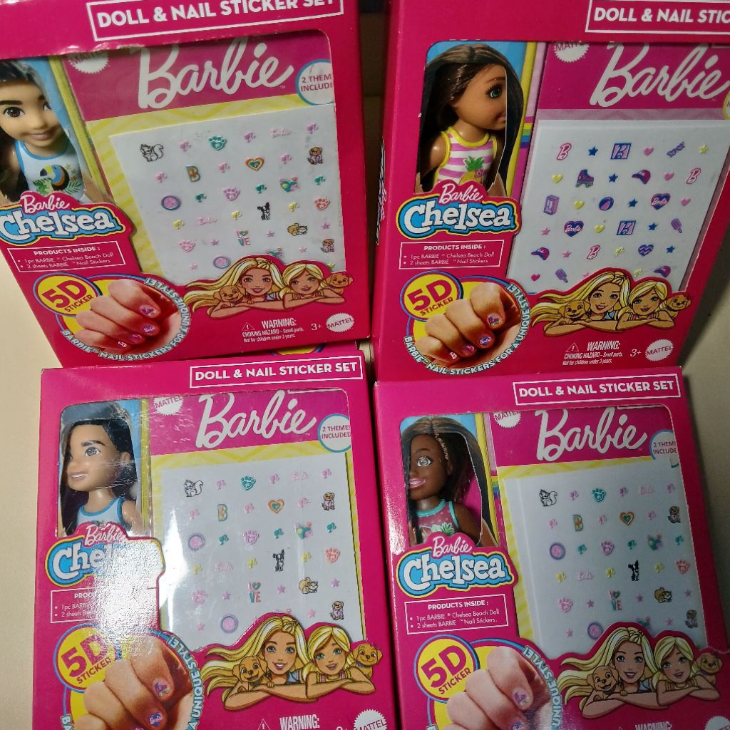 Barbie chelsea mini + stiker nail art original Mattel