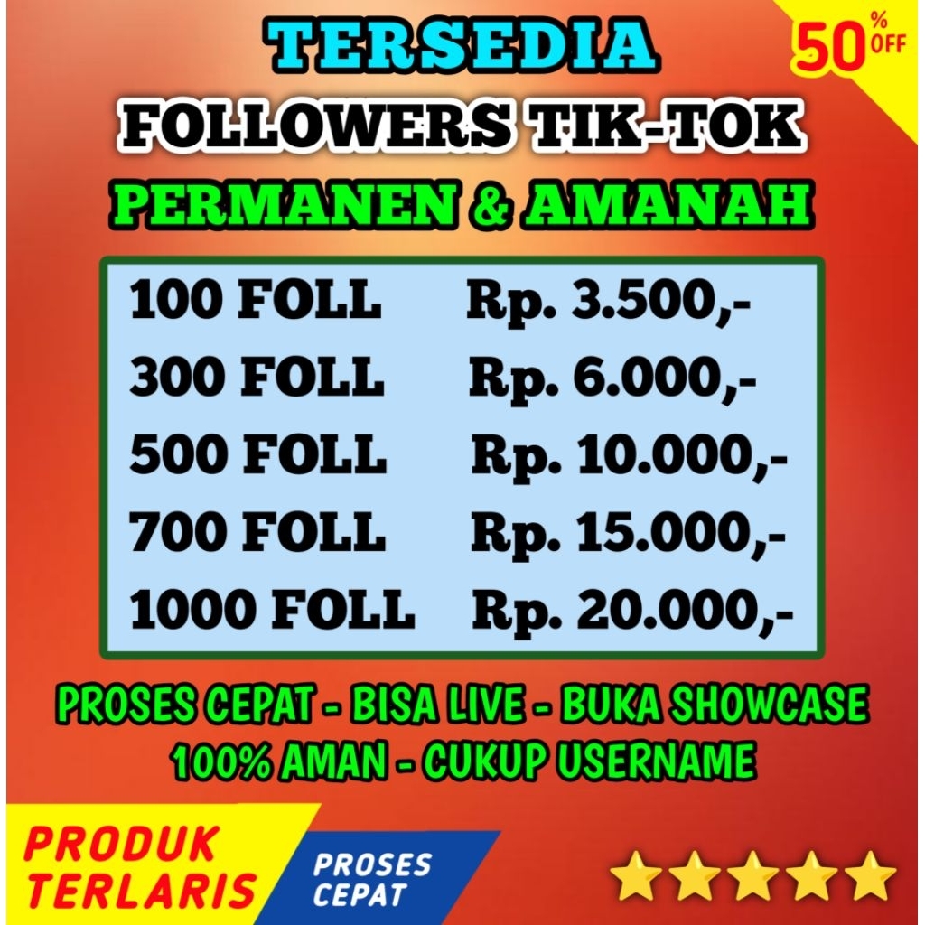 Followers TikTok Real Akun Murah Bisa Live Streaming