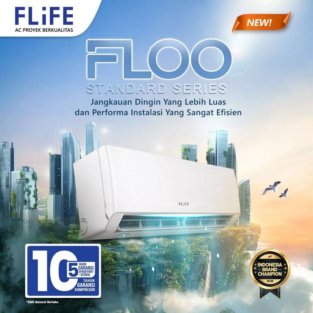 FLIFE by GREE AC 3/4 PK Standard - Turbo Mode - LED Display - Smart Cleaner - Model FAC-07FLOO