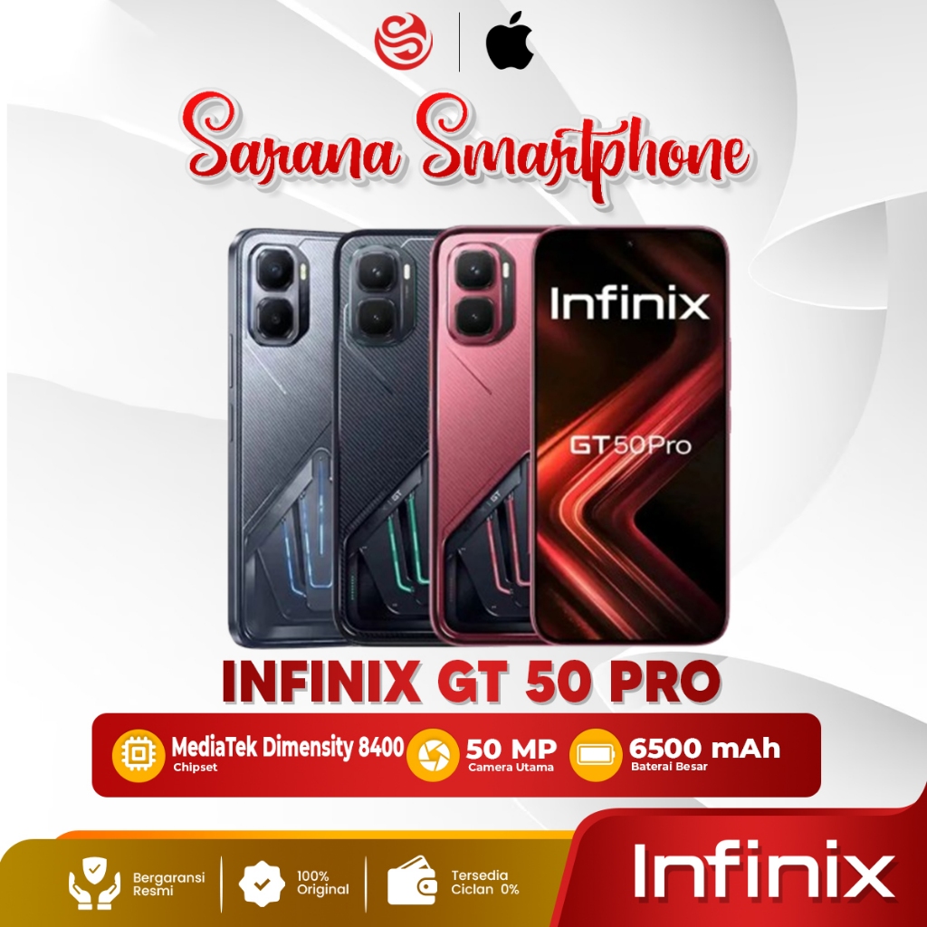 Infinix GT 50 Pro 5G 12/256GB 12/512GB HP Gaming AMOLED 144Hz 6500mAh Fast Charge 45W Garansi Resmi