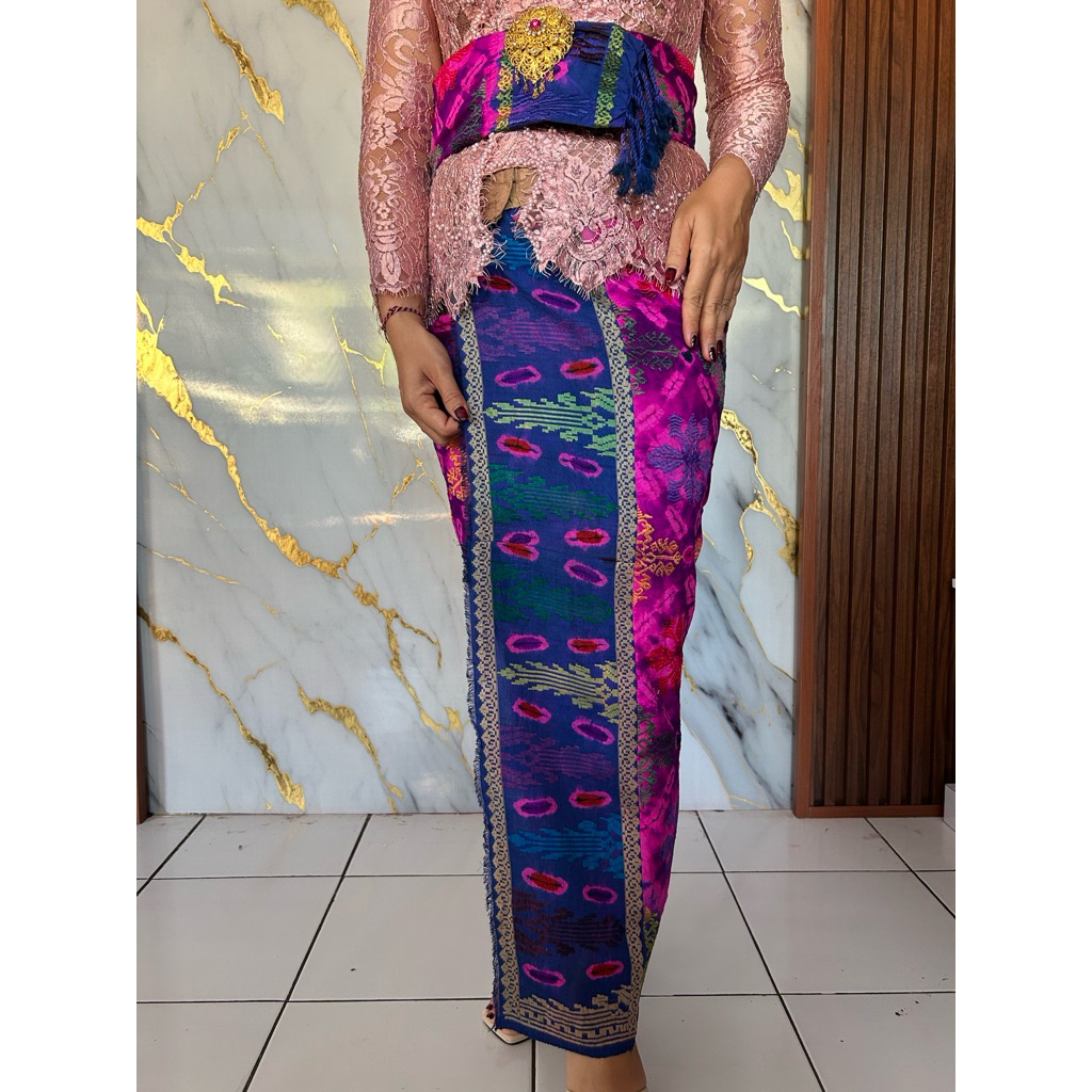 Ready Jumputan Sutra Motif  songket Tumpal songket set sld