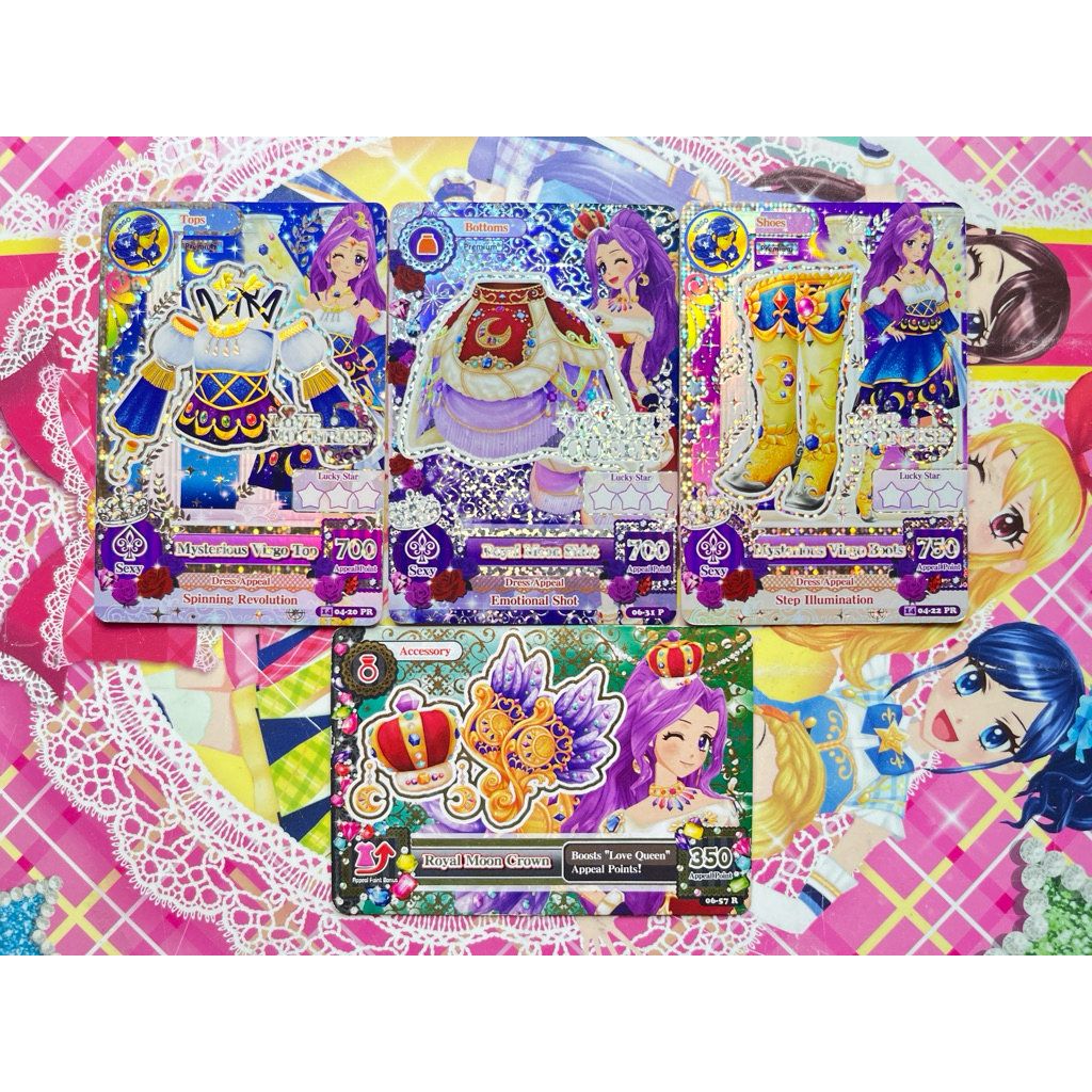 Kartu Aikatsu Premium Satuan Mizuki Kanzaki Mysterious Virgo Top Royal Moon Skirt Boots Crown Consel
