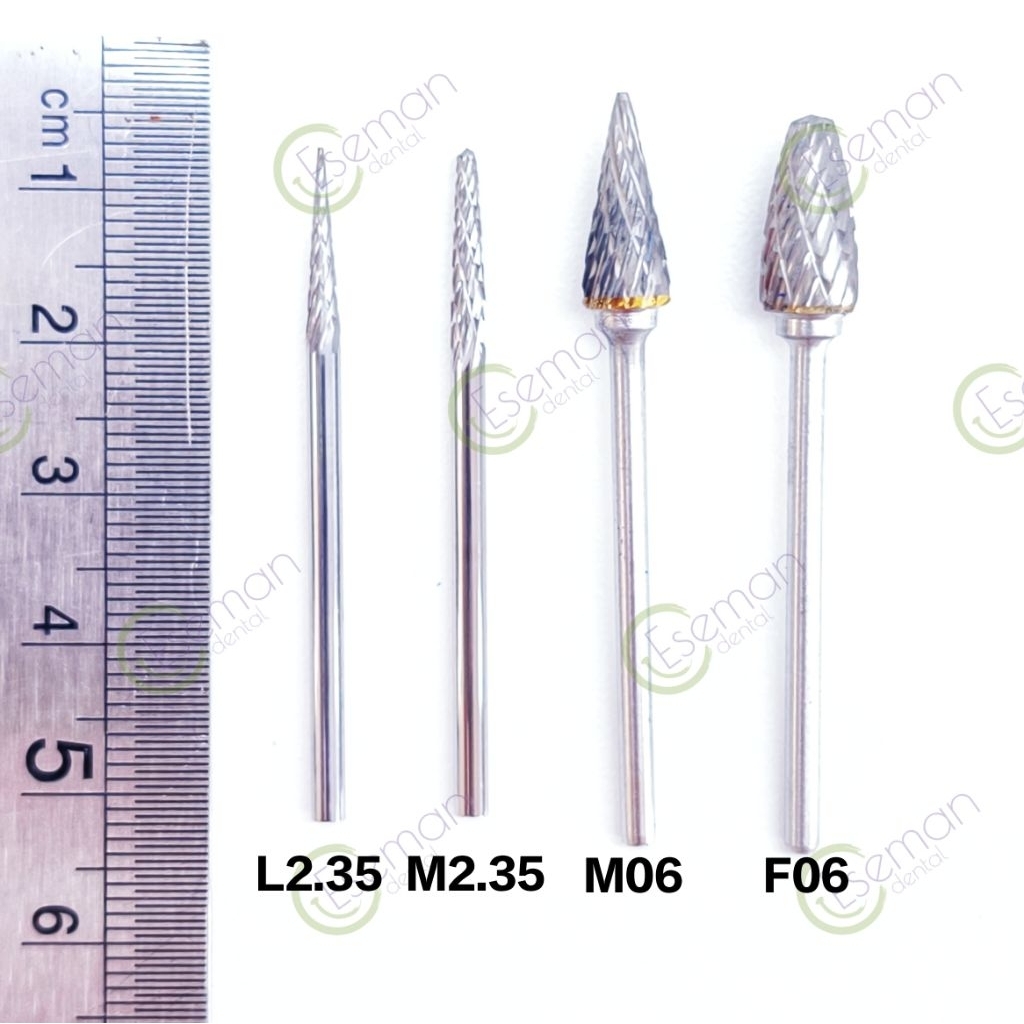 Fraser Kerucut M06 Nanas F06 Fissure L2.35 M2.35 Tungsten Carbide Bur Freser Dental Lab Poles Akrili