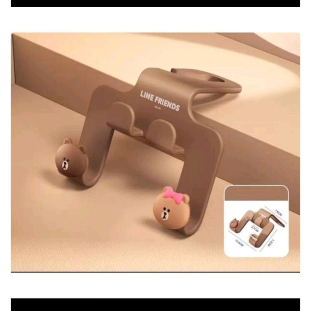 Gantungan multifungsi brown choco Line friends gantungan mobil serbaguna car seat double rumah dapur