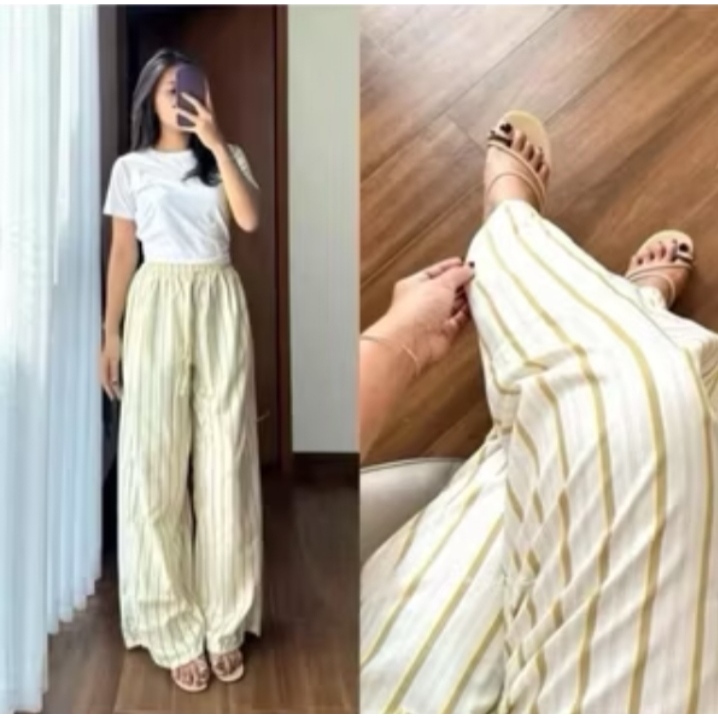 Everyday pants remaja tanggung / kulot salur strip anak remaja tanggung / strip pants remaja tanggun