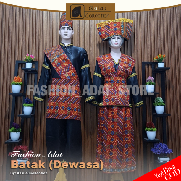 Baju Adat Dewasa BATAK Pria Cowok / Wanita Cewek | Pakaian Tradisional SUMATERA UTARA SUMUT Dewasa |