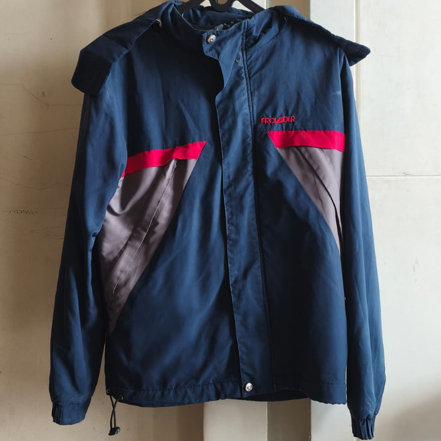 Provider Jaket Pria Warna Biru Navy (Preloved/Second/Bekas)