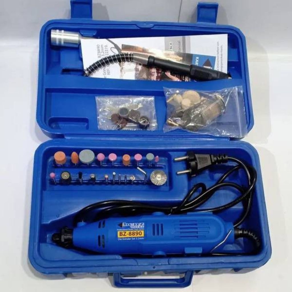 Mini Die Grinder Mesin Bor Gerinda Mini Listrik Bor Tuner Ukir Kayu Set Koper Mata Lengkap Benz Werk