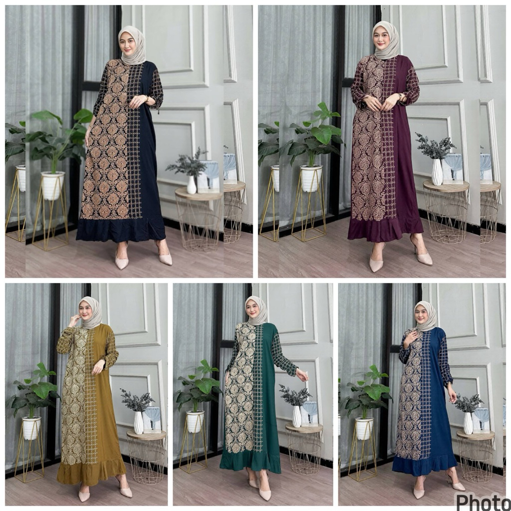 GAMIS MIDI MOTIF TERBARU BUSUI RAYON PREMIUM