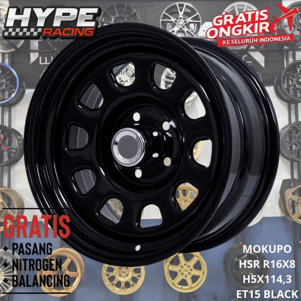Velg Racing Mokupo R15 Lebar 8 Pcd 5x114,3 Daytona Bisa L300,Granmax,Innova,Rangga