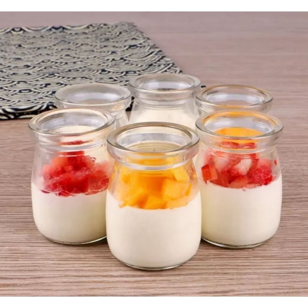 Toples Kecil Mini Beling Kaca Bening Tutup Putih  100ML
