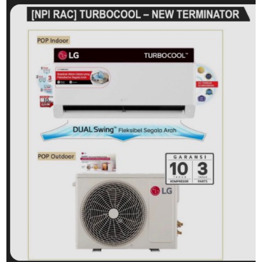 AC LG SPLIT STANDAR 1/2 PK - K05NSA AC LG BERGARANSI RESMI