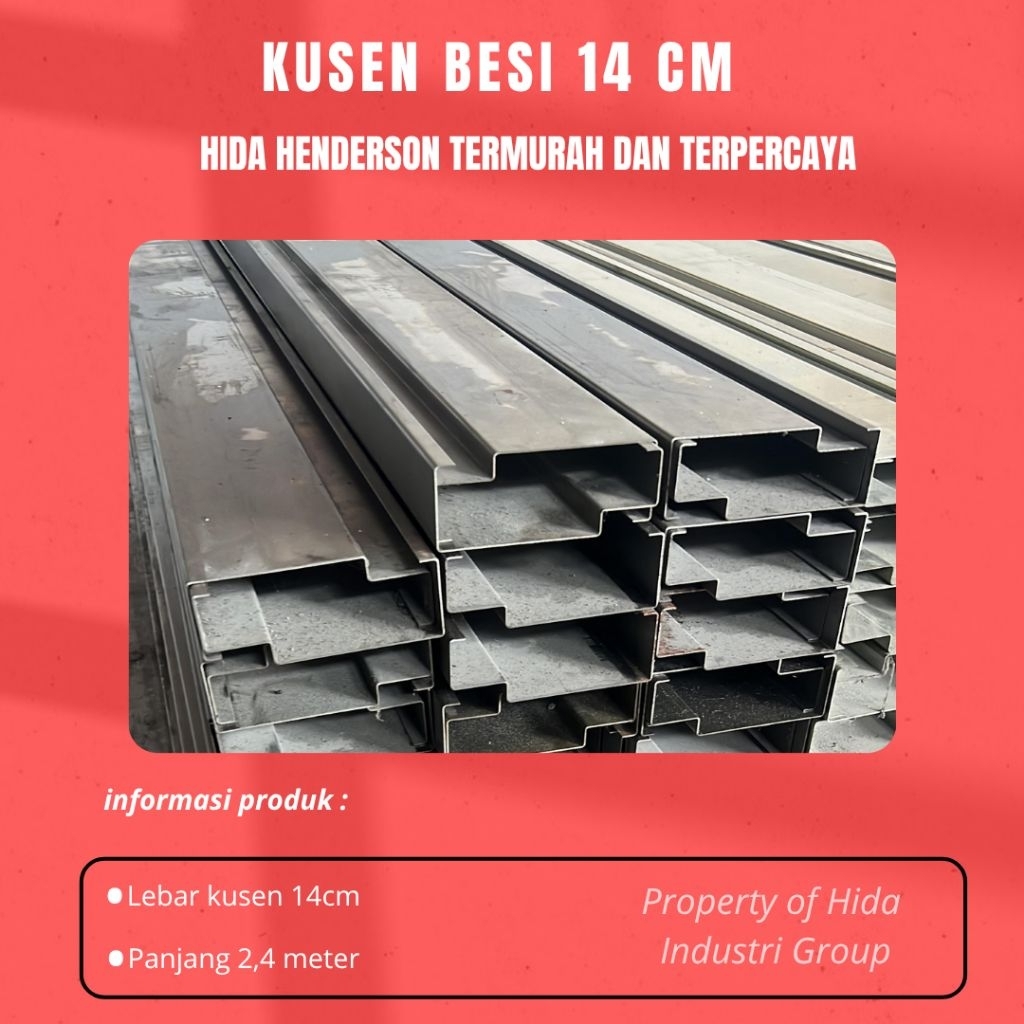 (OBRAL)Kusen Besi 14cm dan 12cm / Kusen Besi Pintu jendela 2,4 meter tebal 1,1