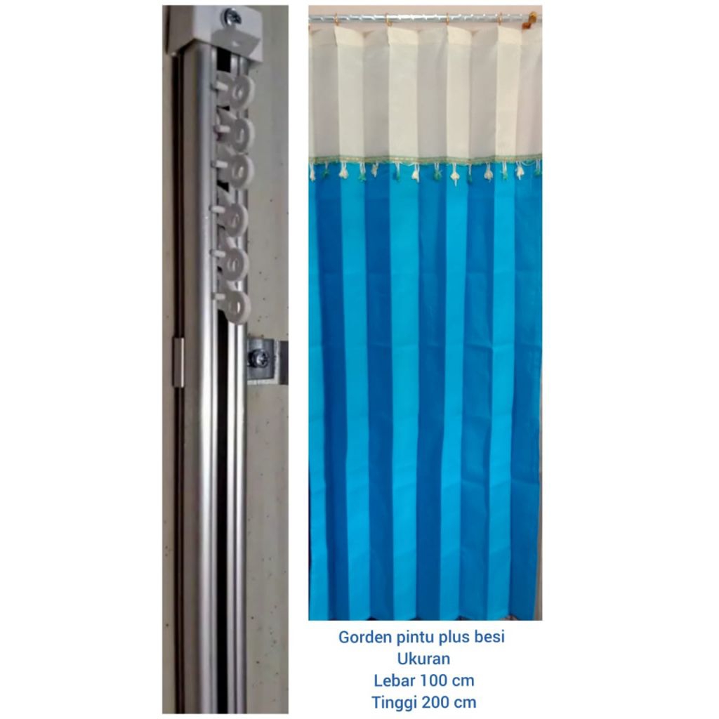 gorden pintu plus besi L 100 T 200 cm gorden pintu plus besi gorden pintu tinggi gorden jendela poni