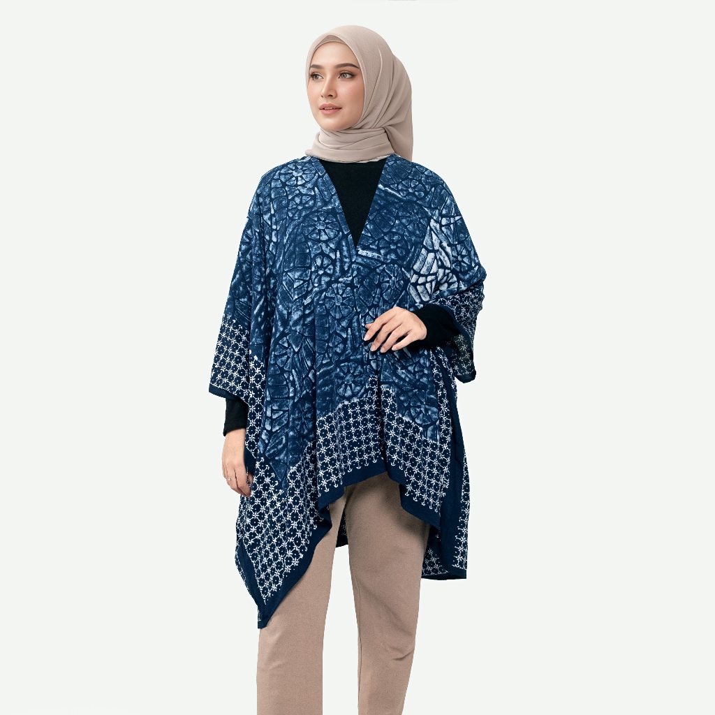 OUTER BATIK MOTIF ETHNIC NAVY RAYON PREMIUM ALLSIZE OVERSIZE LD 130 CARDIGAN JUMBO