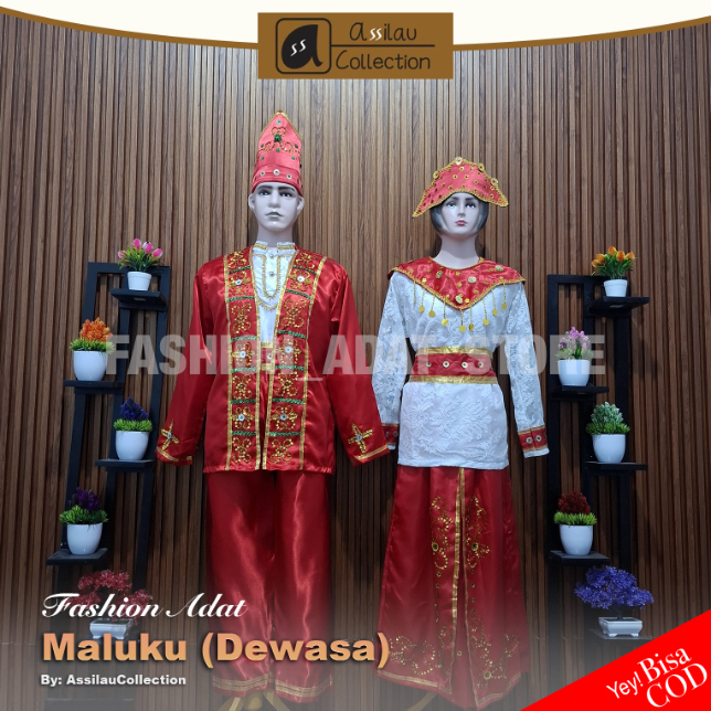 Baju Adat Dewasa MALUKU Pria Cowok / Wanita Cewek | Pakaian Tradisional MALUKU Dewasa | Busana Adat 
