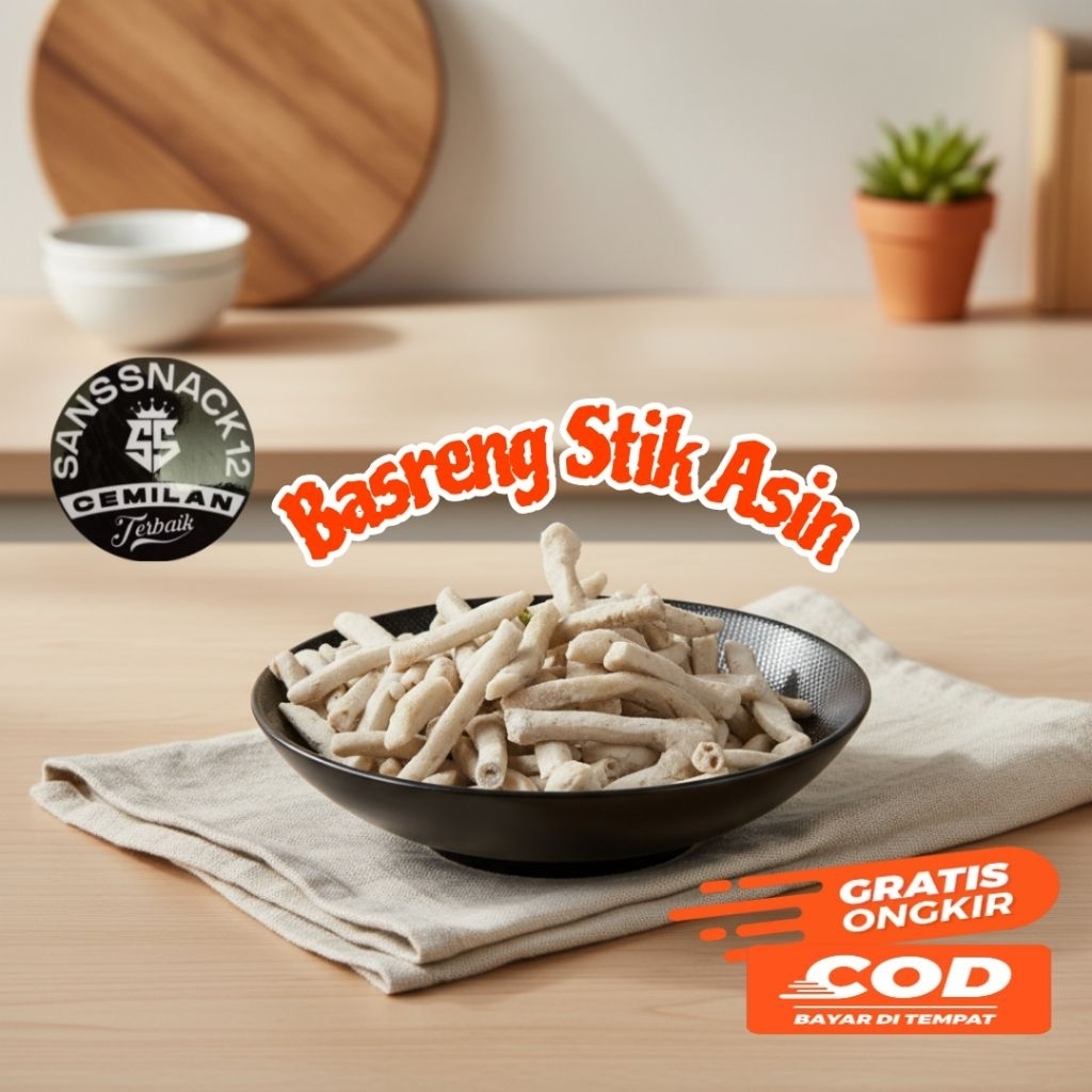Basreng Stik Asin Daun Jeruk / Bastik Asin / Basreng Stik Asin