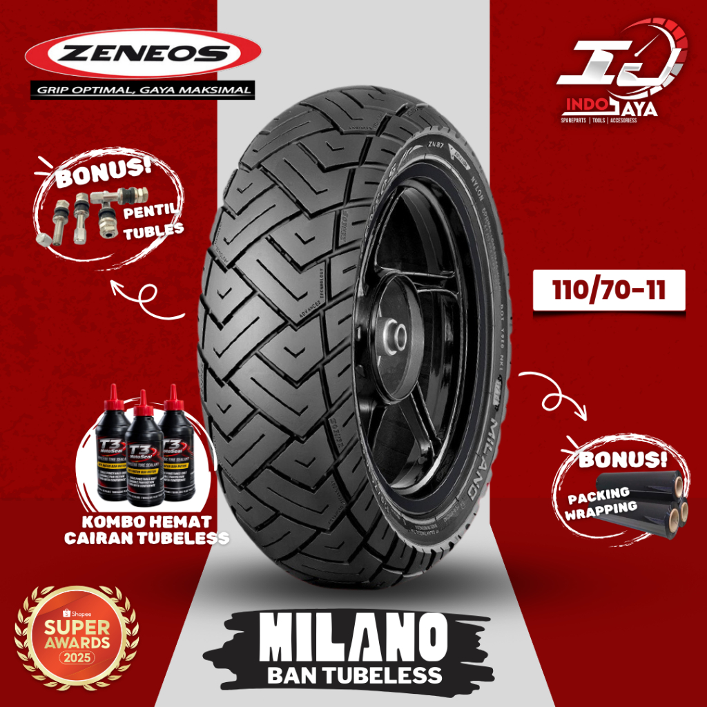 [READY COD] BAN ZENEOS MILANO RING 11 TUBELESS 110/70-11 / BAN MOTOR RING 10 ZENEOS / BAN ZENEOS VES