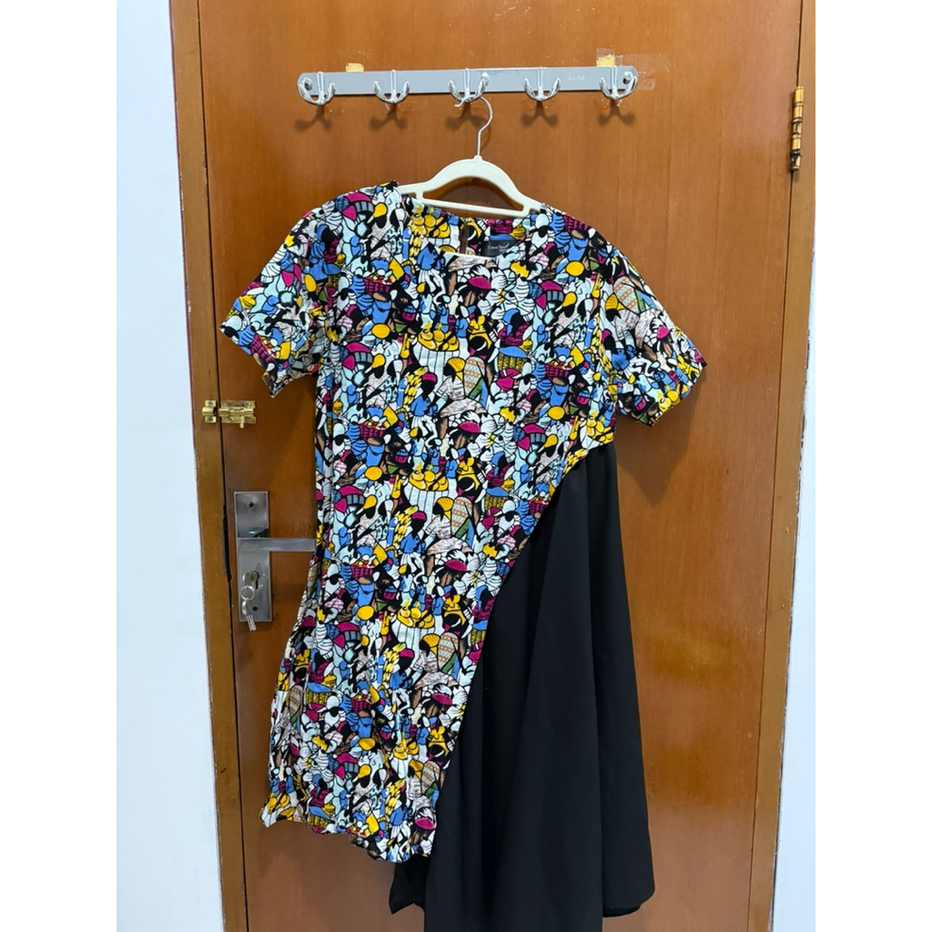 Preloved Dress Cotton Tree Asimetris Estetik Original