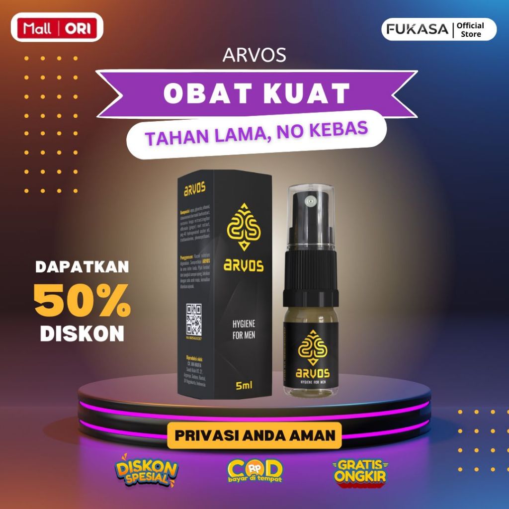 ARVOS Obat kuat semprot Minyak Pijat tahan lama oles X-Sensiall Spray herbal original BPOM 5 ML