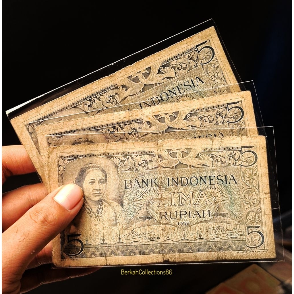 koleksi uang 5 rupiah kartini tahun 1952 asli