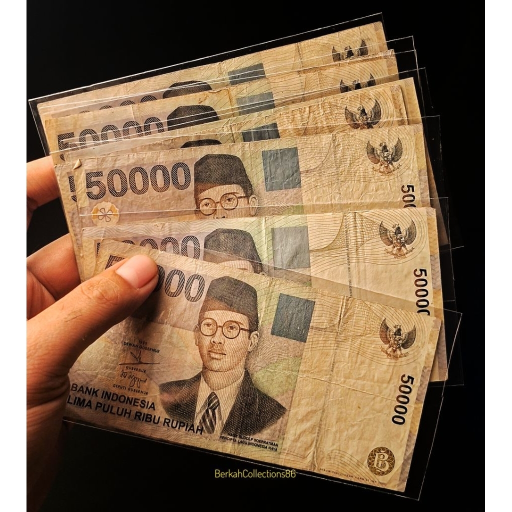 koleksi uang 50 ribu wr supratman tahun 1999 bekas edar
