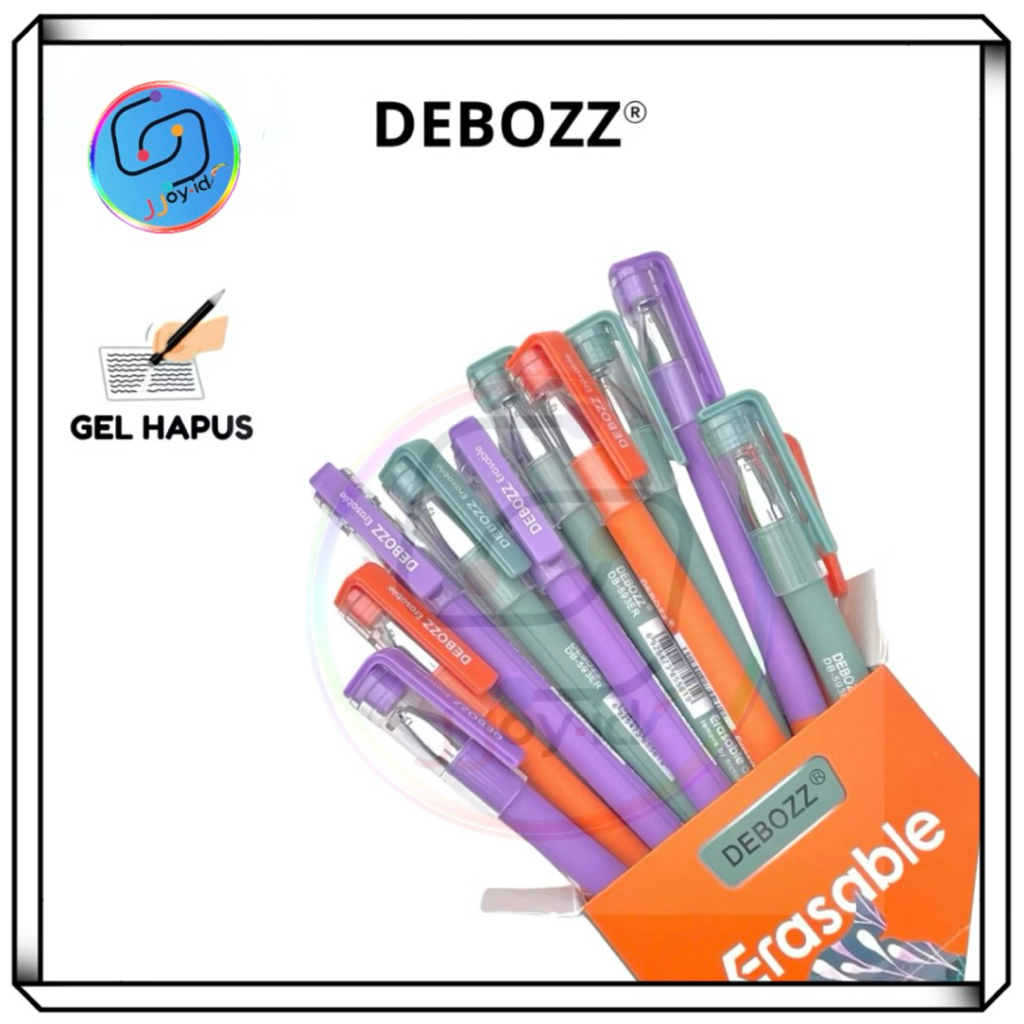 Pulpen | Pena Gel Pen  | Hitam  | Hapus Erasable Pen  | 0.5mm | 1 Pack 12pcs  | DEBOZZ