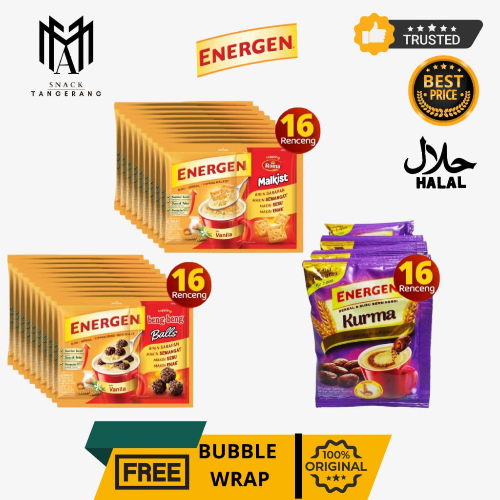 Energen Vanilla Topping Malkist Beng Beng Balls Kurma 45 Gr [1 DUS ISI 16 RENCENG]