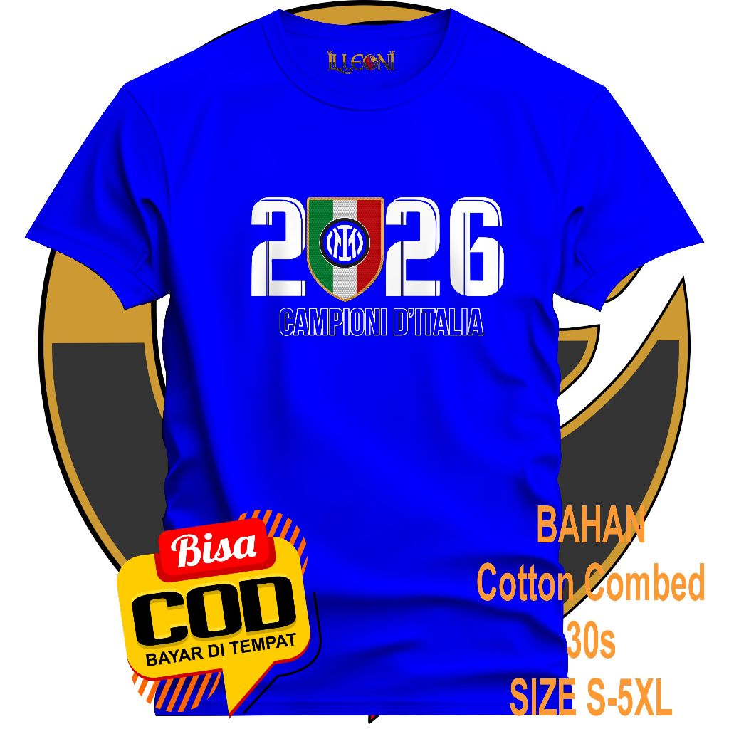 BIG SIZE ( S- 5XL) KAOS 2026 SCUDETTO INTER JUARA | Kaos Inter Milan | KAos SCudetto InterMilan