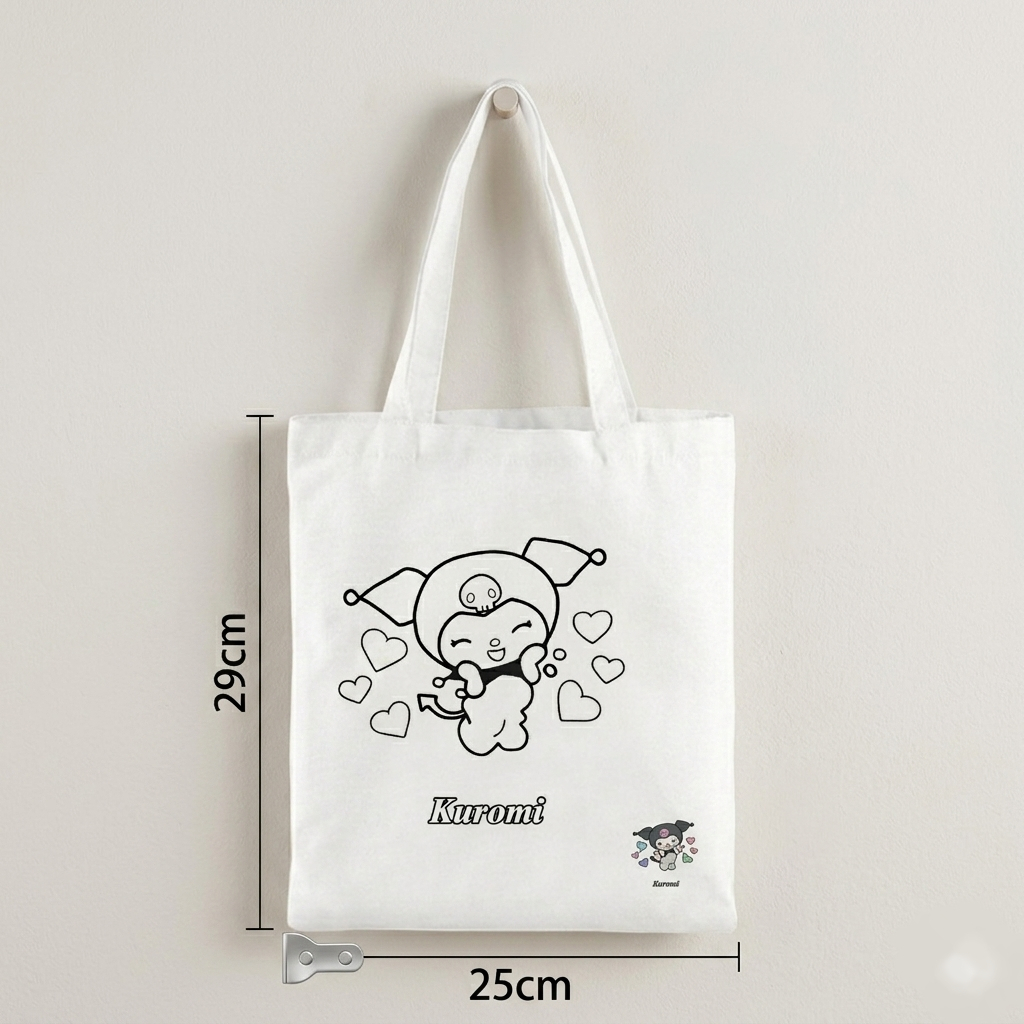 Totebag Cute Animal Edition Untuk Anak / Tas Mini 24 X 29 / Tas Tenteng Kecil Simple Lucu Penutup Re