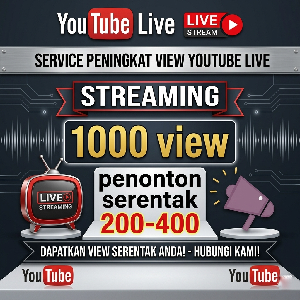 JASA PENONTON YOUTUBE LIVE VIEW | Bergaransi 100% Work aman ,Youtube Live Streaming 1000 View Youtub