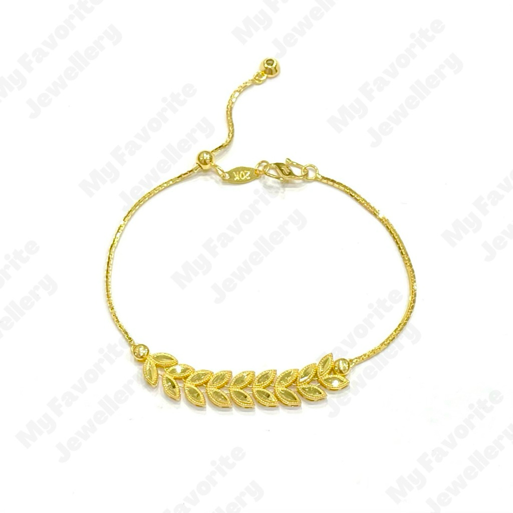 Gelang Serut Italy Daun-daun TERLARIS DI SHOPEE Emas Asli Kadar 875 20K