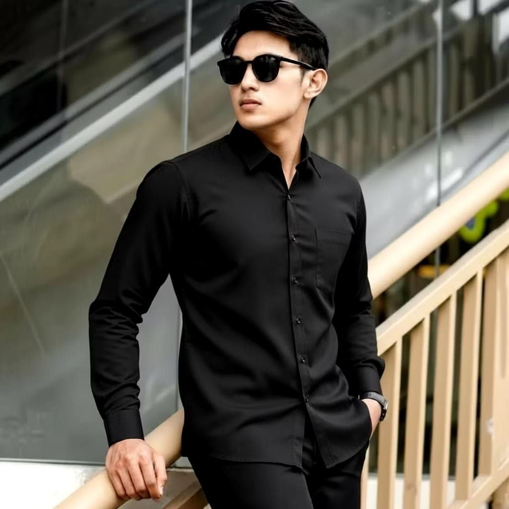 kemeja polos pria lengan panjang || kemeja polos lengan panjang || kemeja pria lengan panjang