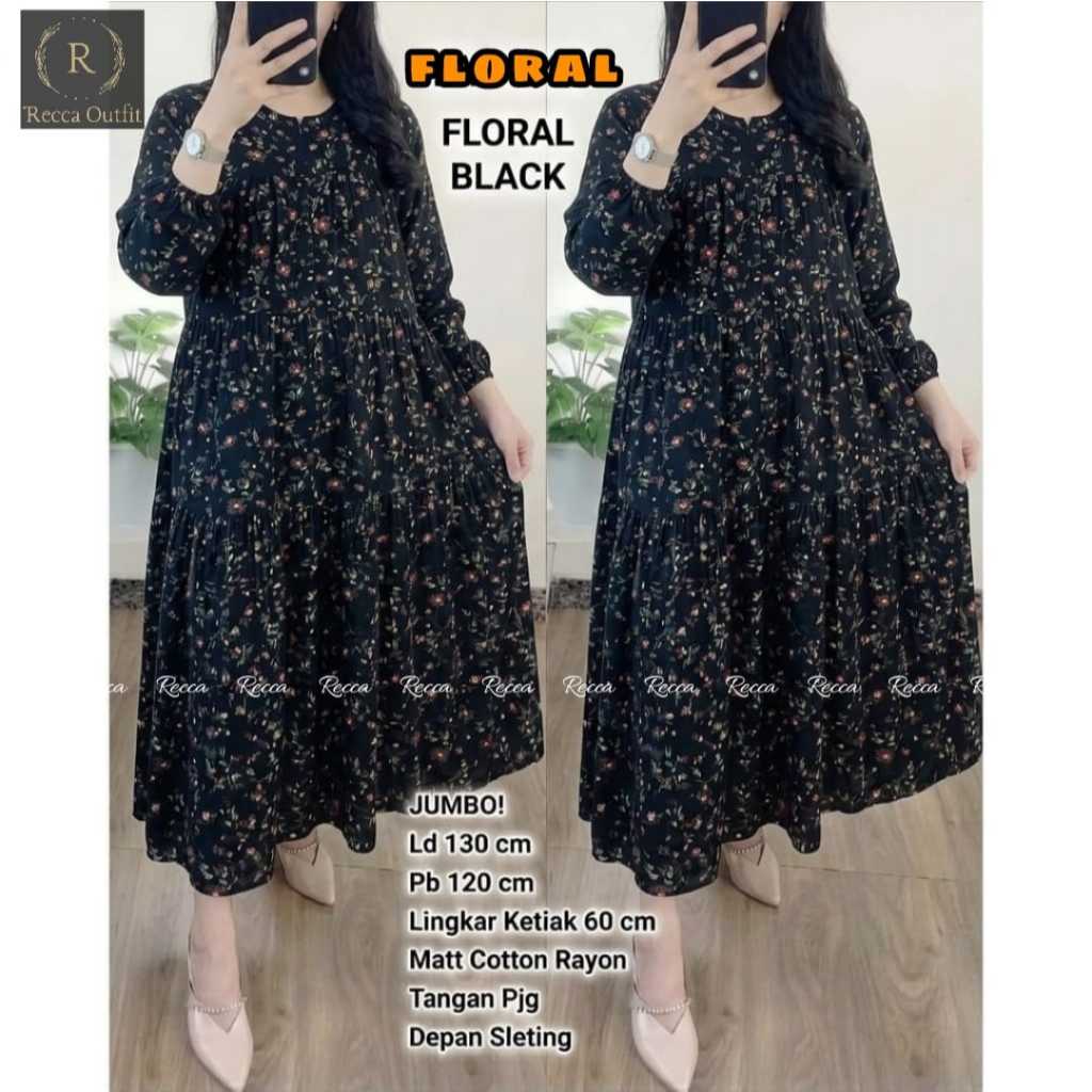 BRINDA TUNIK OVERSIZE MOTIF TERBARU BAJU ATASAN WANITA KATUN RAYON LD 130 LENGAN KERUT KEKINIAN