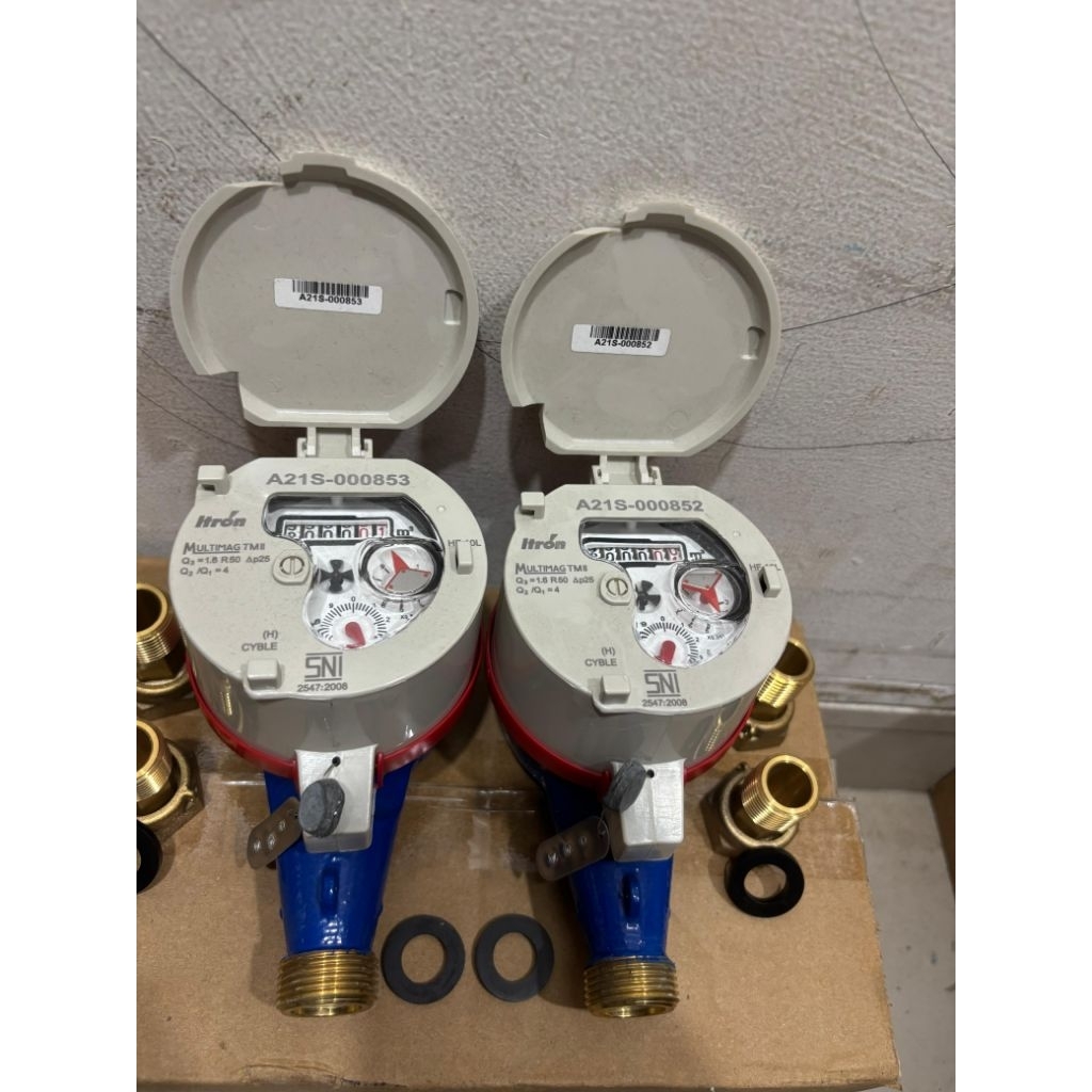 Water Meter Merk ITRON sise 1/2 inch DN 15mm/Meteran Air Bersih Merk ITRON size 1/2 inch DN 15mm PDA