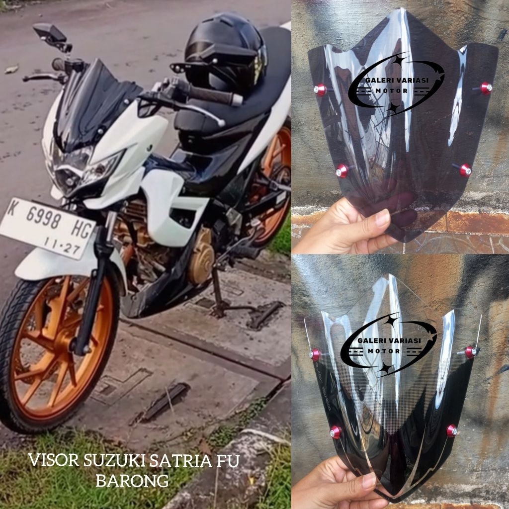 VISOR SATRIA FU 150 TAHUN 2010 - 2013 MODEL SIPIT VISOR SATRIA FU BARONG PLUS BAUT VARIASI