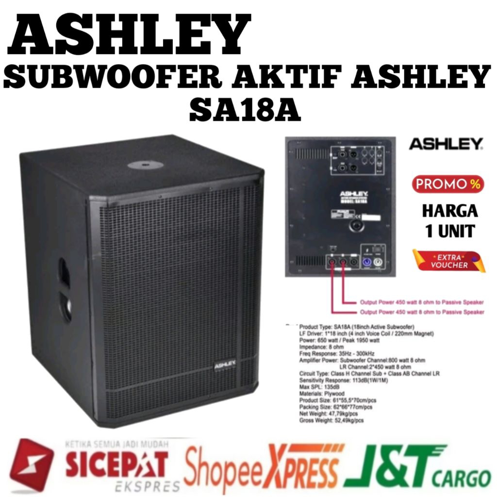 Subwoofer Aktif Ashley Sa18a Original Subwoofer 18inch Ashley Sa18a