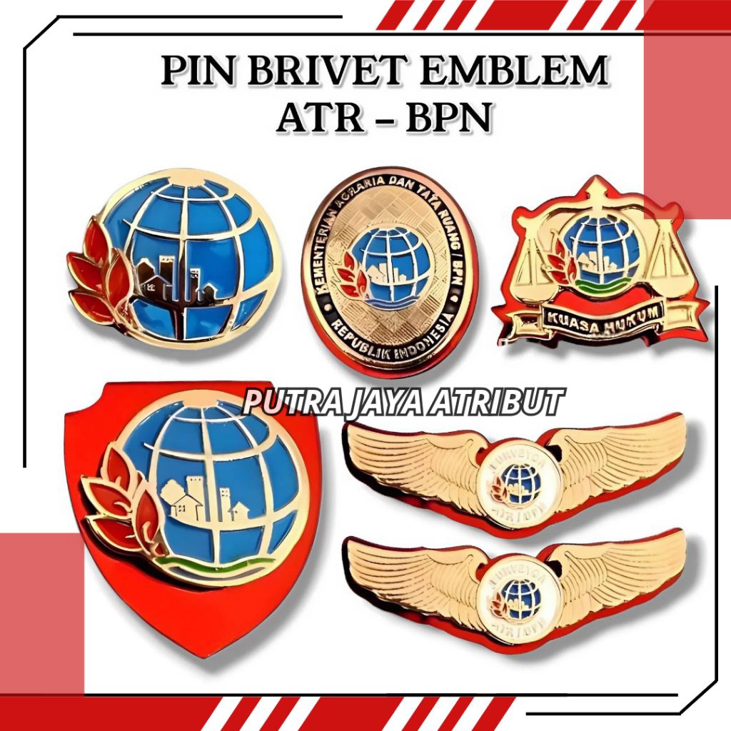 PIN ATRIBUT ATR BPN | EMBLEM BARET ATR BPN | WING ATR BPN | PIN KUASA HUKUM ATR BPN | PERLENGKAPAN A