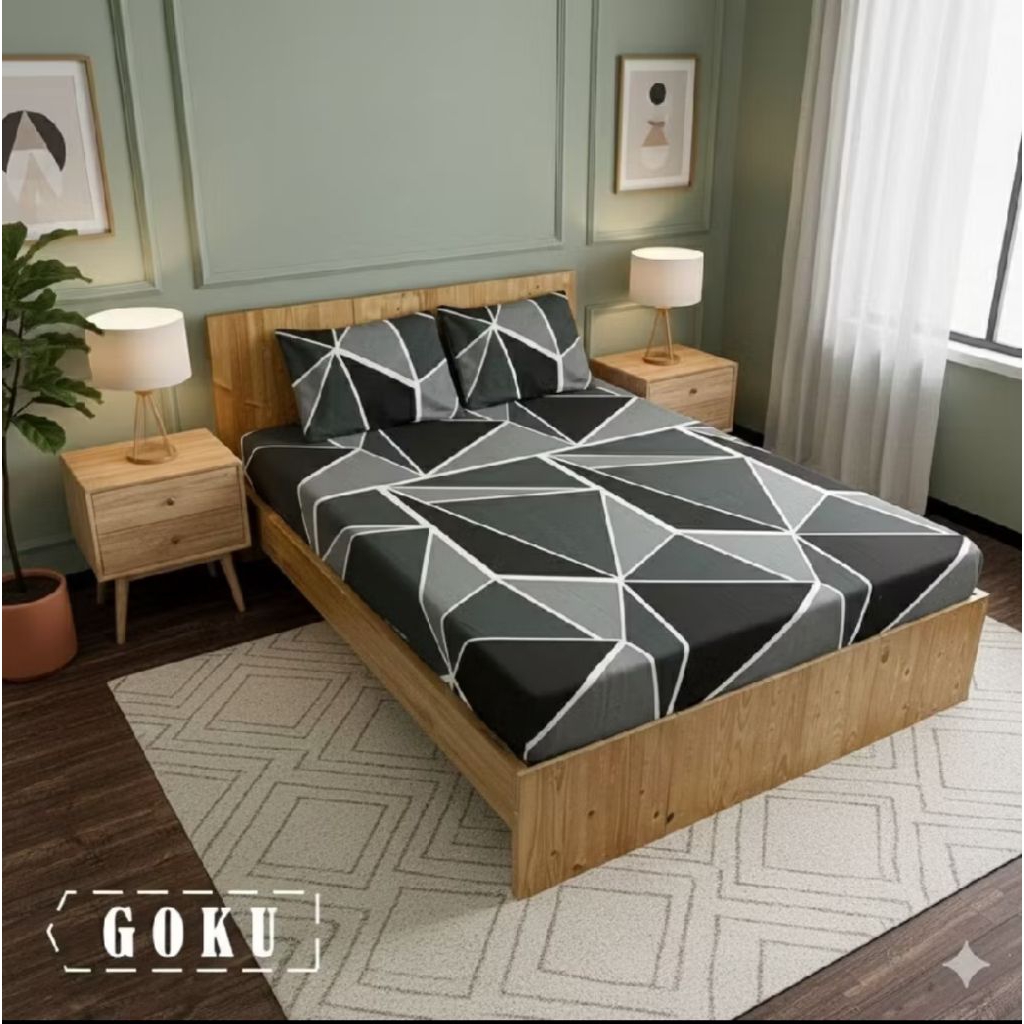 SPREI ABSTRAK AESTHETIC HITAM GOKU BLACK EZENSA uk 90x200 120x200 160x200 180x200 200x200