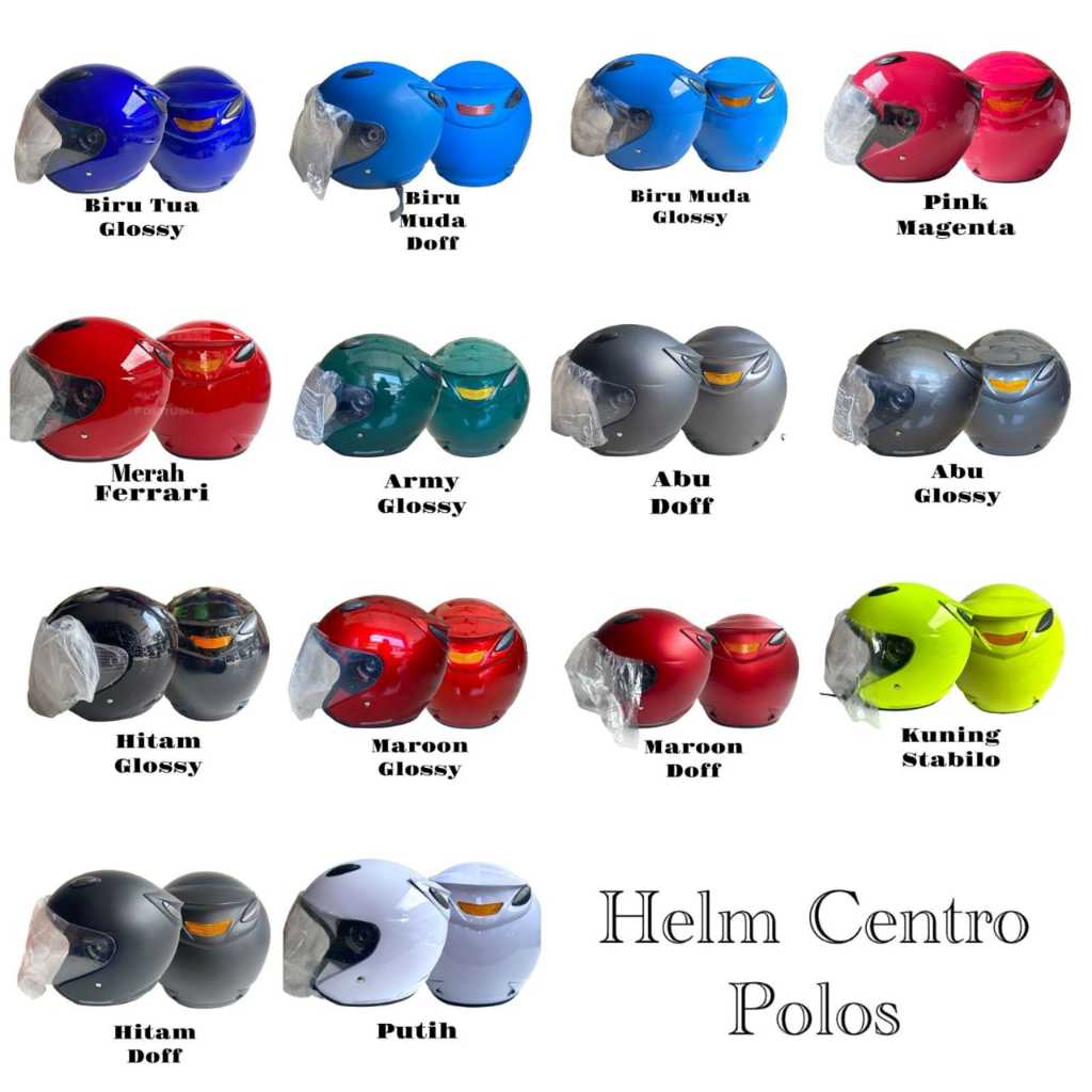 HELM MODEL CENTRO VARIAN WARNA PACKING BOX