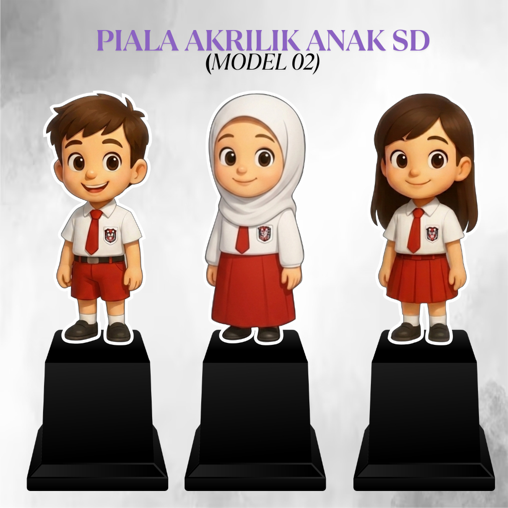 PIALA AKRILIK ANAK SD Model 02 | Piala Akrilik Kelulusan Sekolah - Piala Anak SD