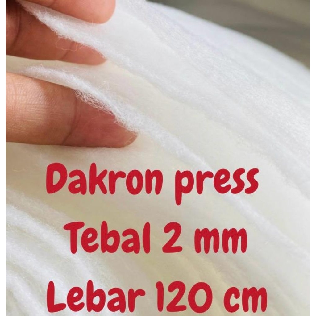 Dakron Press Lembaran Tebal 2 mm Lebar 120 cm, Tebal 1 cm, 2 cm lebar 160 cm  per meter Serbaguna