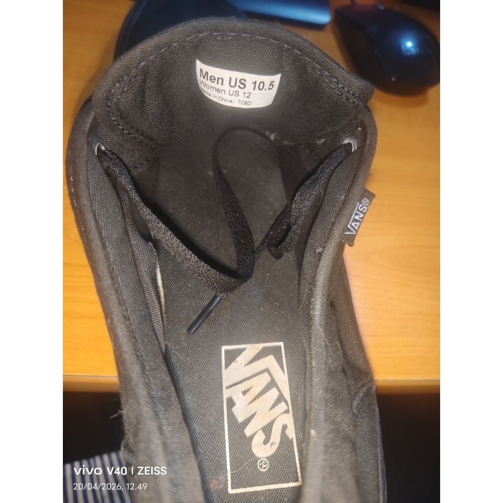 Sepatu Sneakers Full Hitam insole 280 VANS ORI