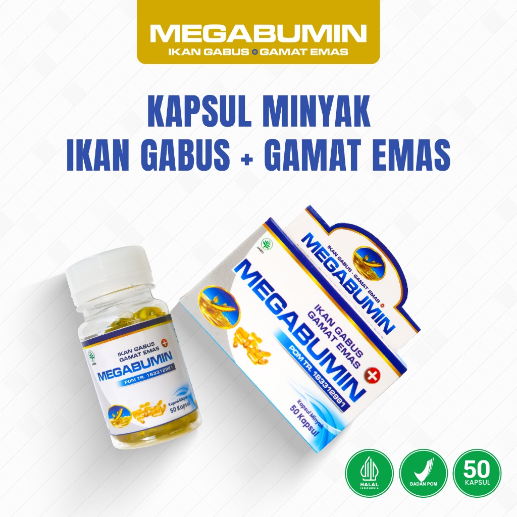 Megabumin Kapsul Minyak Ikan Gabus / kapsul kutuk / ekstra ikan gabus / pasca operasi