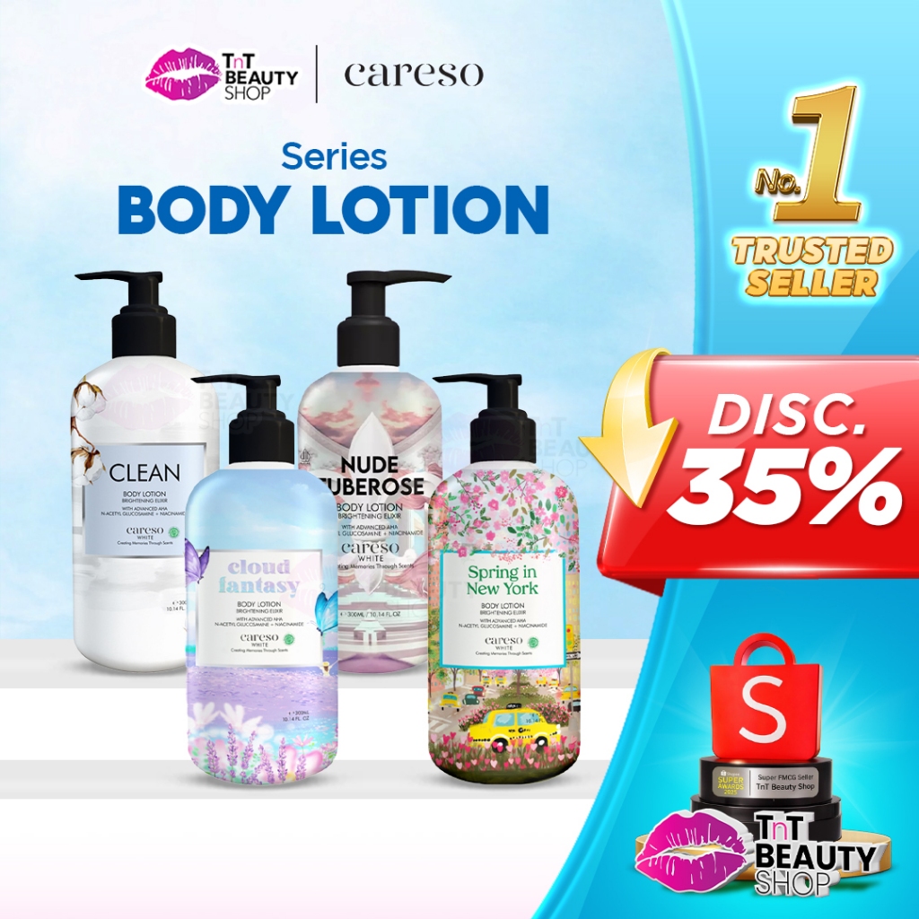 Careso Body Lotion Series 300ml Brightening Elixir Kulit Cerah Lembut Sehat | TnT Beauty Shop
