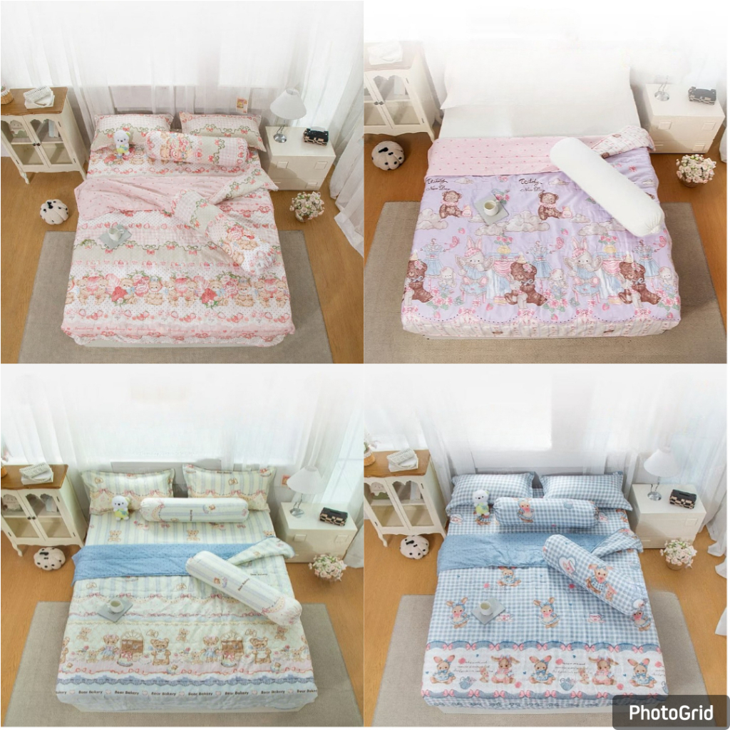 Selimut Bedcover Katun / Selimut Bedcover Aesthetic Termurah Terlaris 180x200 Bahan Halus Korean Des